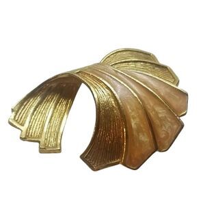 Scarf Holder Swirl Wave Peach Gold Vintage